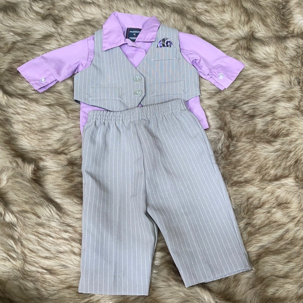 Hudson Ferrell 0-3m matching dress outfit